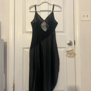 Jones New York Black Asymmetrical Lace Dress